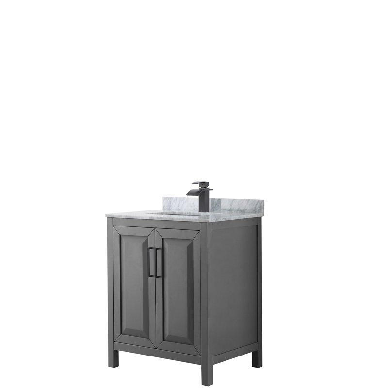 Daria 30'' W Single Vanity, Dark Gray, Matte Black