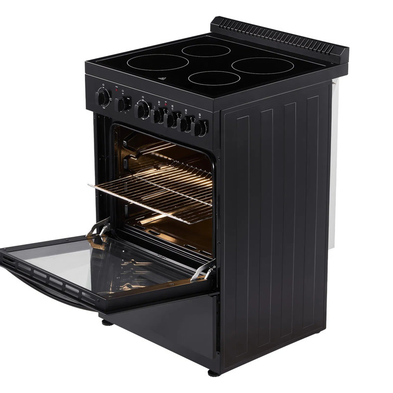 Four électrique 24 pouces, 2,7 pieds cubes Pi. Capacité, 4 brûleurs, cuisinière en acier inoxydable autoportante
