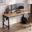 Adjustable Height Wood Workbench with Metal Frame and Power Outlets-1829815400