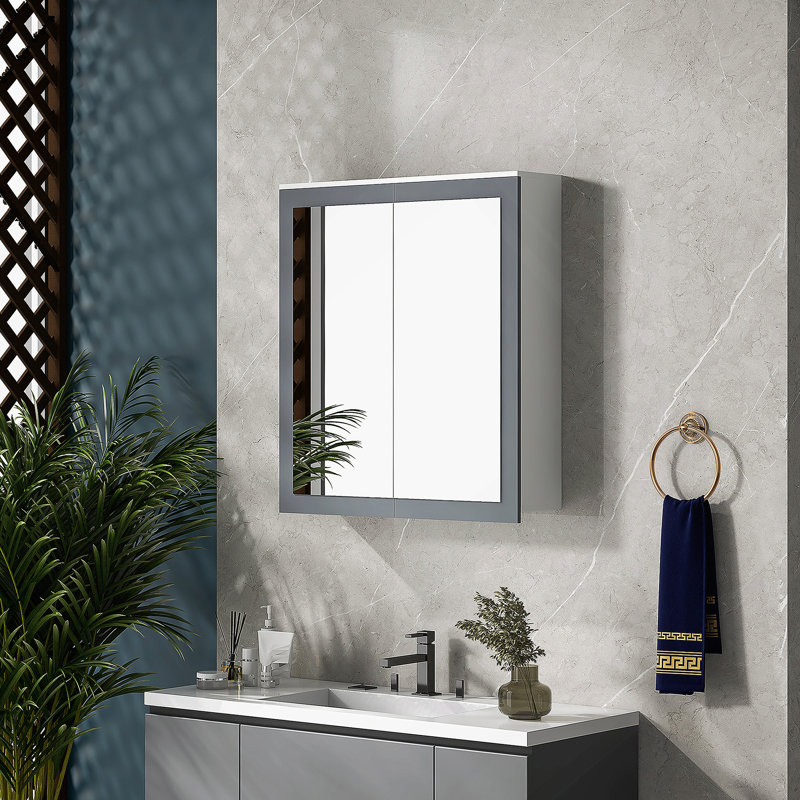 Armoire de rangement murale pour salle de bain, armoire Ã  pharmacie, armoire murale moderne pour salle de bain avec miroir