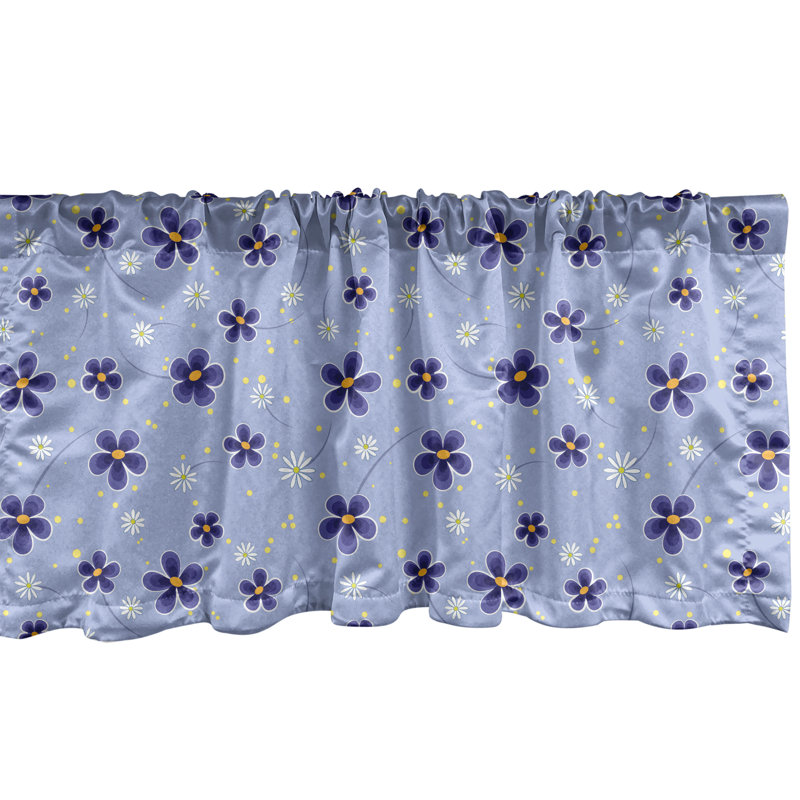 Ensemble de 2 cantonnières à fleurs Ambesonne, L 54 po x L 12 po