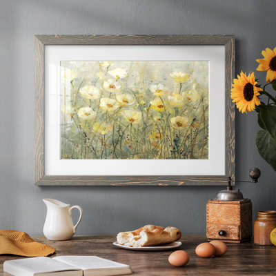 Été en fleurs I - reproduction botanique rétro, encadrée sous verre acrylique, art mural du salon et de la salle à manger