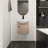 Small Size 18 Inch Bathroom Vanity With Ceramic Sink,Wall Mounting Design