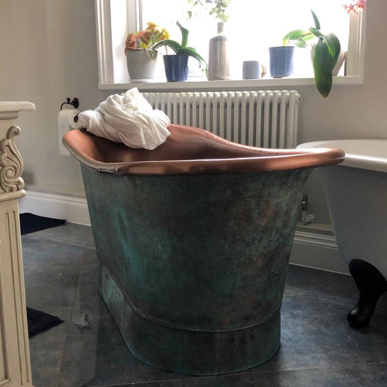 1701mm x 660mm Soaking Copper Bathtub