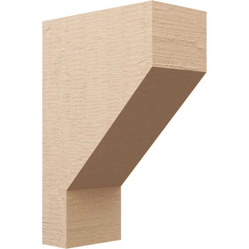 12"W x 24"D x 36"H Classic Clemmons Rough Cedar Woodgrain TimberThane Corbel, Primed Tan, 36" H x 12" W x 24" D
