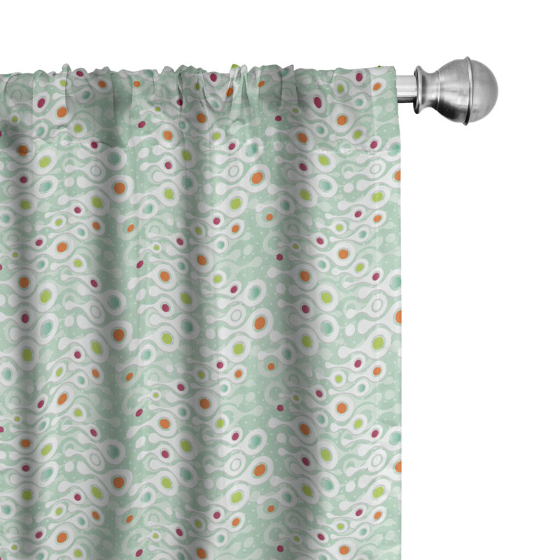Rideaux à 4 panneaux East Urban Home, formes fantaisistes en pointillé, L 56 po x L 95 po