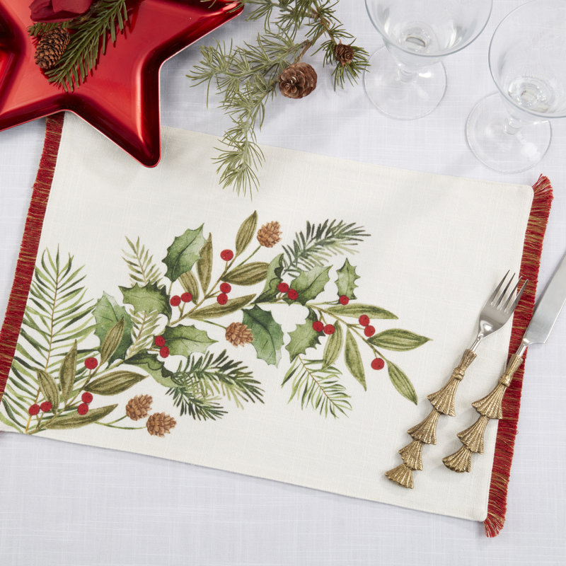 Napperon Holly Branch (ensemble de 4)