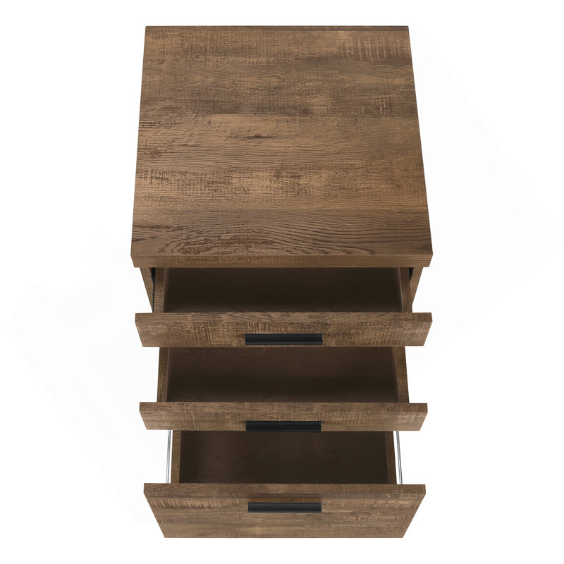 Classeur, mobile à roulettes, tiroirs de rangement, support pour imprimante, bureau, bureau, stratifié brun, contemporain, moderne