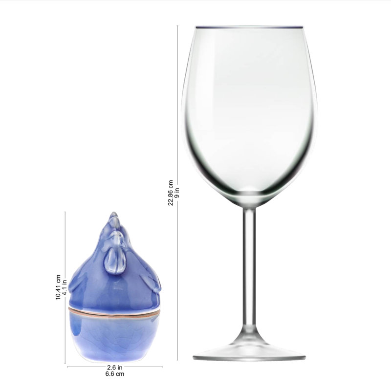 Gracie Oaks Othello Ceramic Egg Cup, Blue