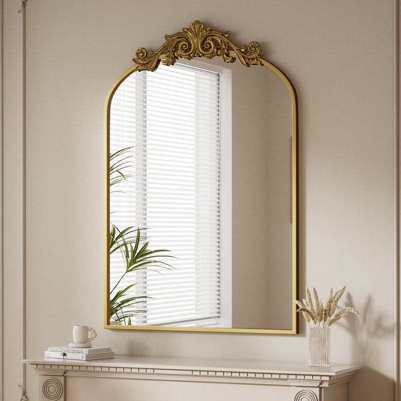 Arch Wall Mirror, 38" x 24", Gold