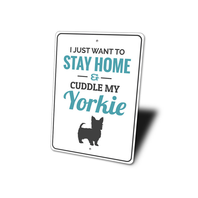 Plaque en aluminium Yorkie, H 18 po x l 12 po x P 0,06 po