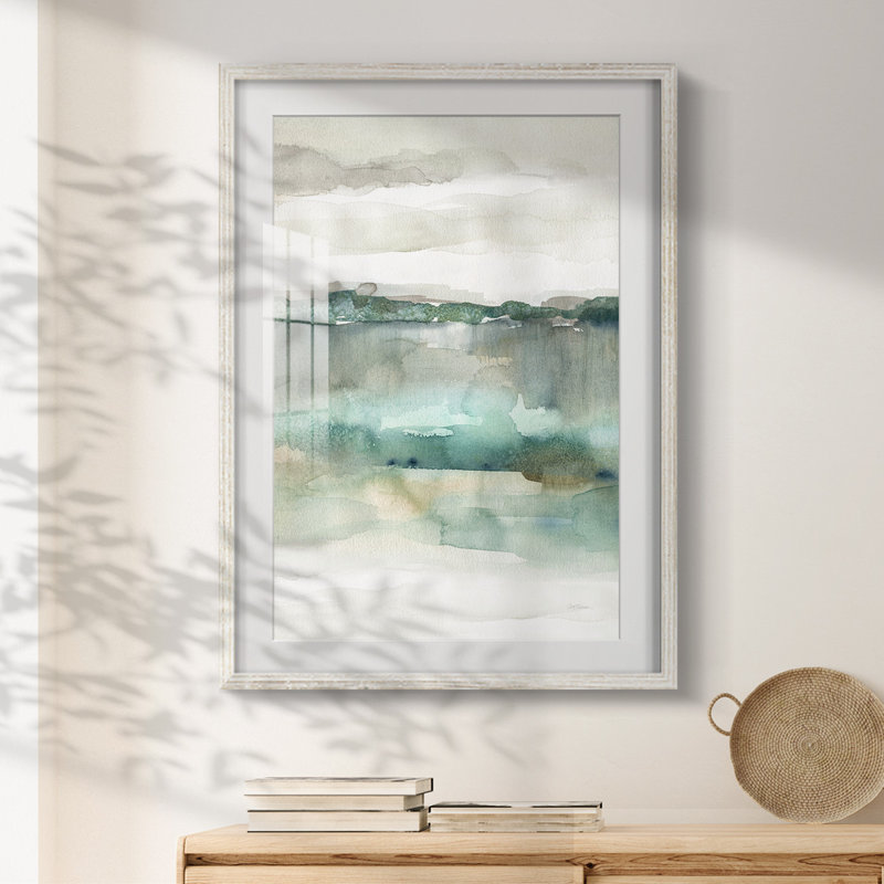 Doux harmonie émeraude - impression encadrée, H 25,5 po x l 17,5 po, Blanc