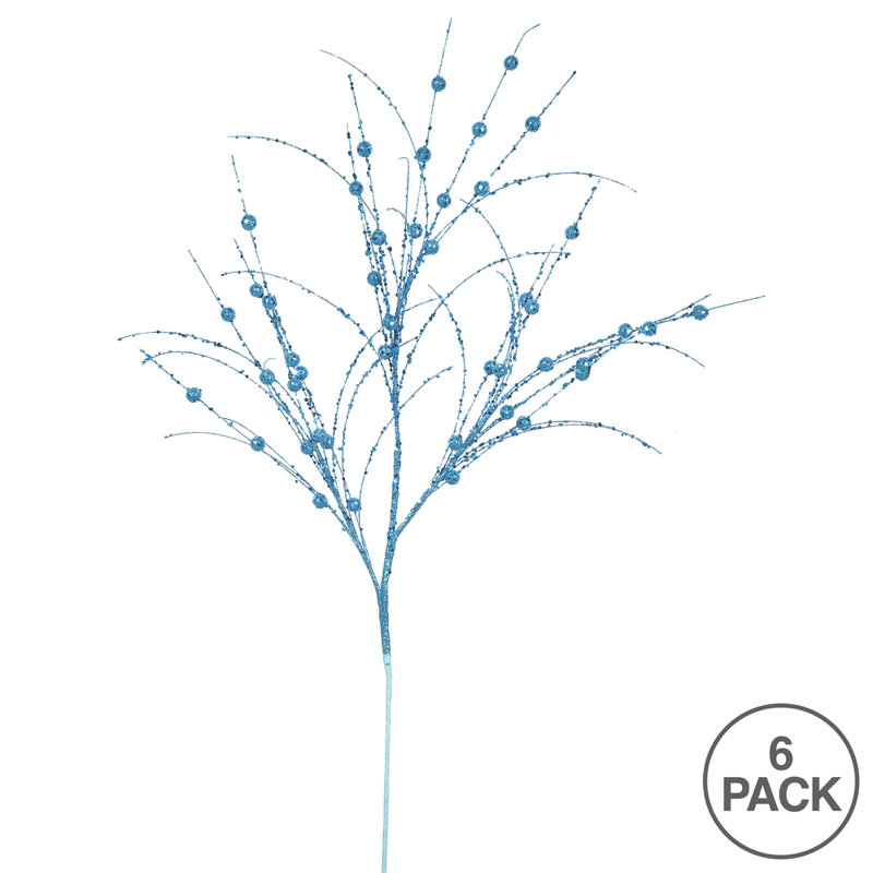 35" Glitter Berry Artificial Christmas Spray, Turquoise