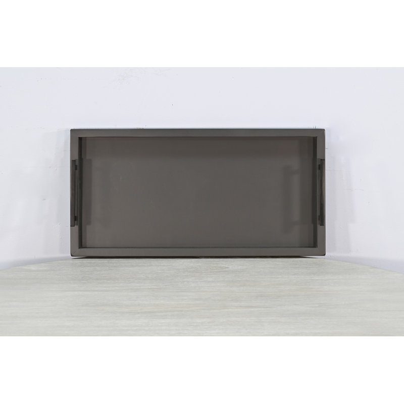 Rectangular Tessa Wood Dining Table Tray, Urban Bronze