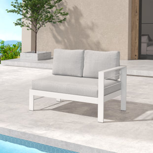 Brandtley 119.38cm Wide Straight Metal Patio Sectional with Cushions