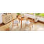 Ensemble de table moderne 3 pièces : table d'appoint triangulaire et 2 chaises en bois courbées. Design minimaliste et compact, idéal pour le salon, la cuisine et les petits espaces. Montage facile.-1409558433-1409558434