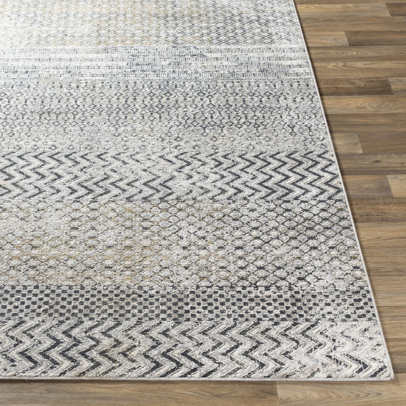 Tapis oriental gris anthracite / gris Lysette, Rectangle 2 pi x 3 pi
