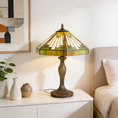 17.7"h Tiffany Stained Glass Table Lamp