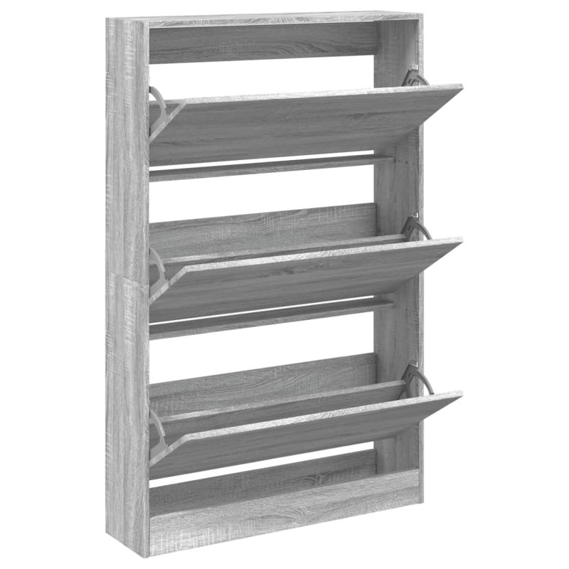 6 Pair Shoe Storage Cabinet, Grey Sonoma