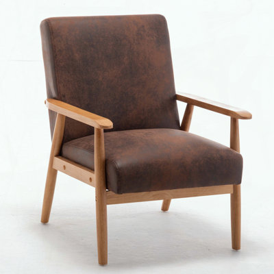 Classic Mid‑Century Modern Arm Chair – Solid Wood Frame