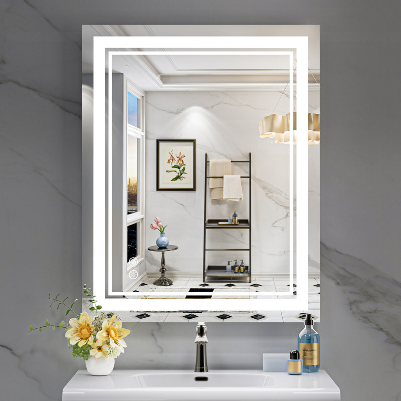 Jayce LED Vanity Mirror with Memory Function, 3 Color Temperatures & Dimmable Light, Anti-fog Tempered Glass ETL Listed Mirror