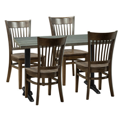 Ensemble de salle à manger 4 personnes - Dessus antique avec chaise d'appoint Julia