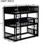 Lit simple superposé simple en noir - fabriqué en bois d'hévéa avec une conception amovible solide et fonctionnelle-844828440