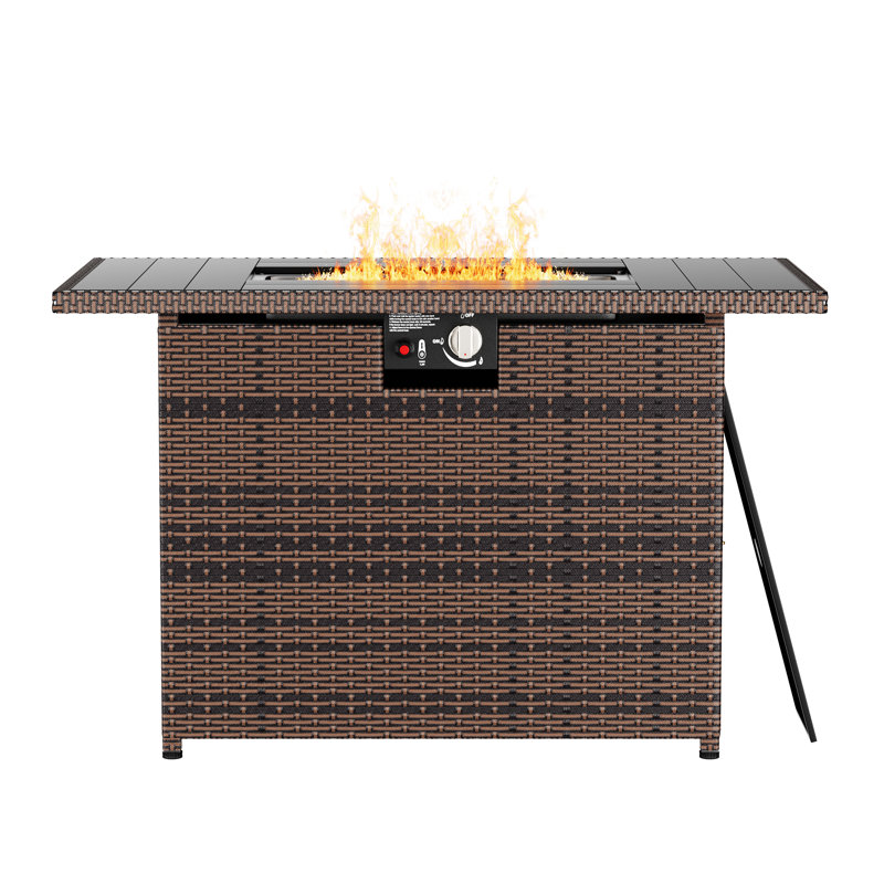 Table de foyer d'extérieur au gaz propane 44 po avec rangement caché et couvercle