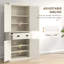 Grand garde-manger autoportant avec tablettes réglables, tiroir et portes magnétiques pour un rangement efficace et une élégance campagnarde-1222471891
