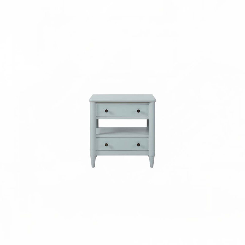 Table de chevet avec 2 tiroirs, Bleu clair