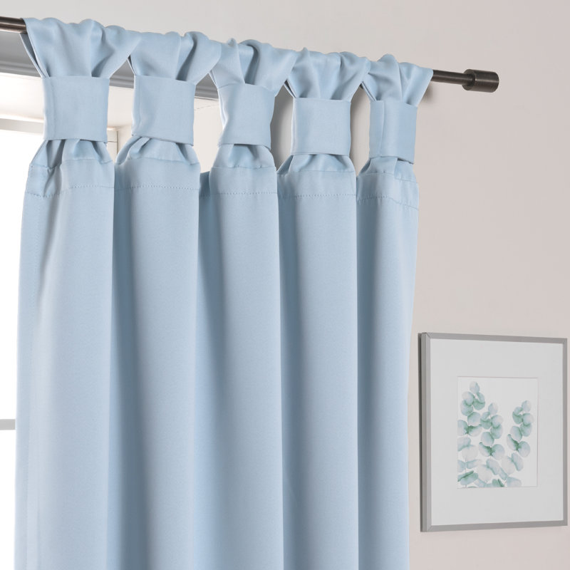 Molloy Insulating Curtain Pair, l 52" x L 63", Bleu ciel