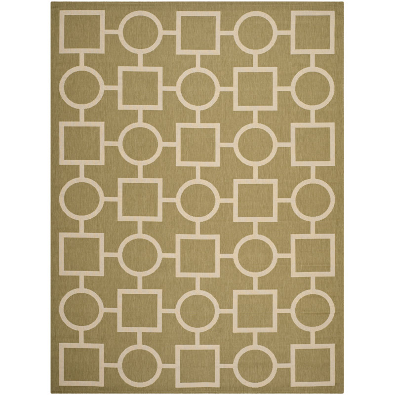 Tapis vert / beige Arneshia, Rectangle 6 pi 7 po x 9 pi 6 po