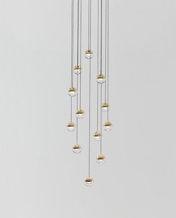 Krantz 12 - Light Cluster Pendant, Brass