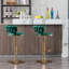 Ensemble de 2 tabourets de bar pivotants en velours avec pieds dorés et hauteur réglable - Tabourets de comptoir à levage mécanique moderne pour îlot de cuisine-675120301