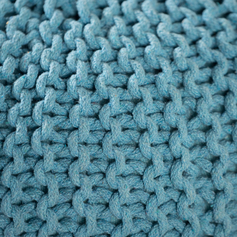 Repose-pieds rond de 20 po Durston, 100 % coton turquoise