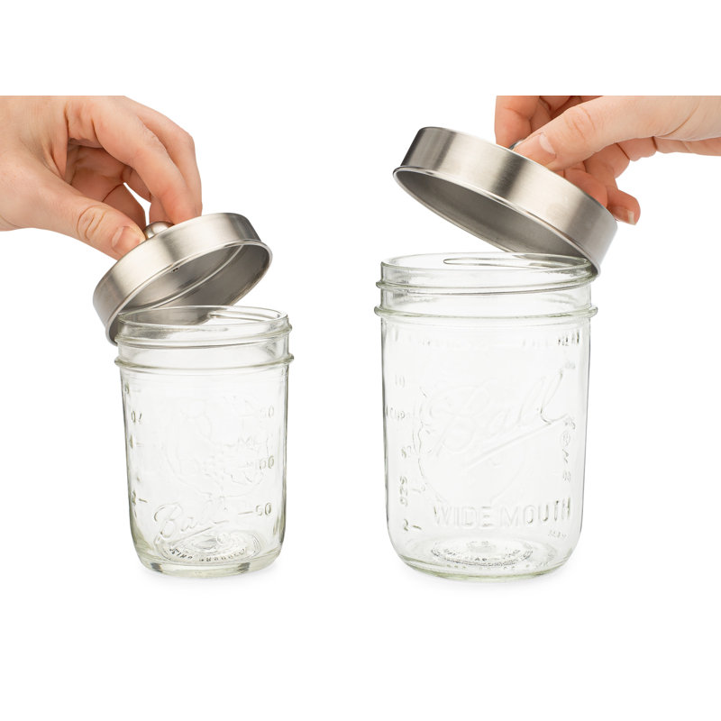 Stainless Steel and Glass Apothecary Jar Set