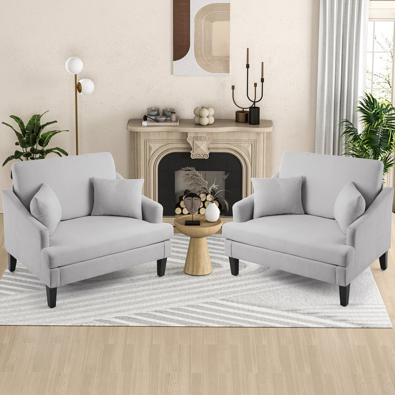  Fauteuil d'appoint surdimensionné 41 "pour salon, chambre à coucher, Gris clair