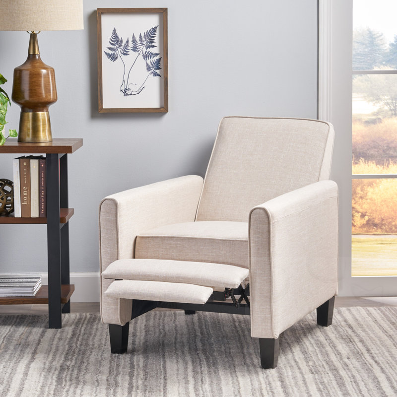 Fauteuil inclinable rembourré réglable avec repose-pieds extensible, Beige