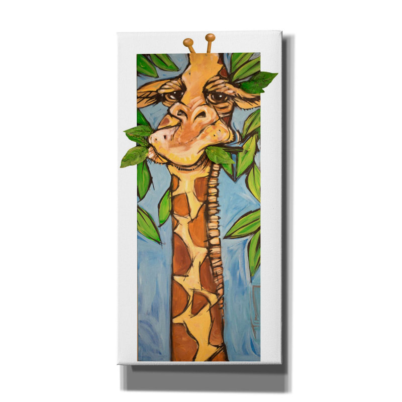 "Bungalow rose" Giraffe "par Tim Nyberg, art mural sur toile, H 24 po x l 12 po x P 0,75 po
