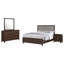 Ensemble de chambre avec très grand lit 4 pièces Yels, revêtement gris, bois brun noyer-117055973