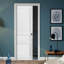 Porte de cuisine/garde-manger à 3 panneaux avec quincaillerie Lucia 31 Blanc Soie, cadre et garnitures pour panneau unique, portes robustes pour salle de bain et chambre à coucher - 36 po x 84 po-49203851
