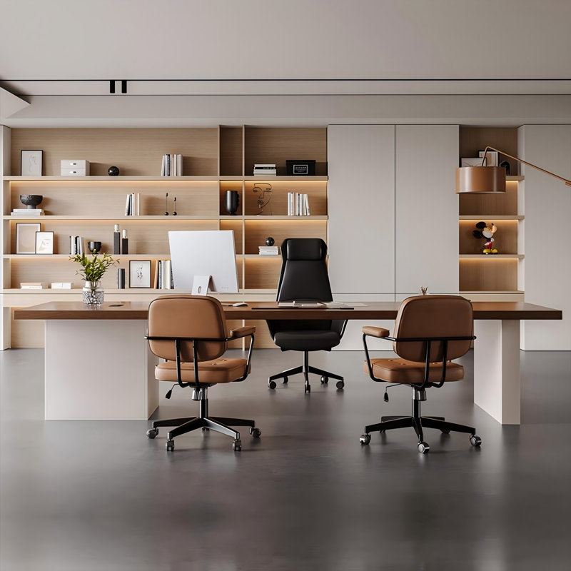 Bureau de direction 102,36 "en bois massif luxueux et haut de gamme, H 29,53 po x l 102,36 po x P 31,5 po