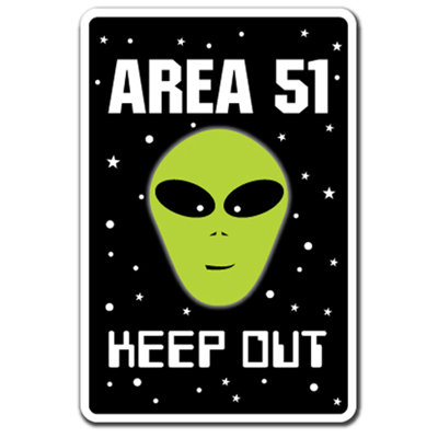 Beanland Beware Of Zone 51, panneau rustique