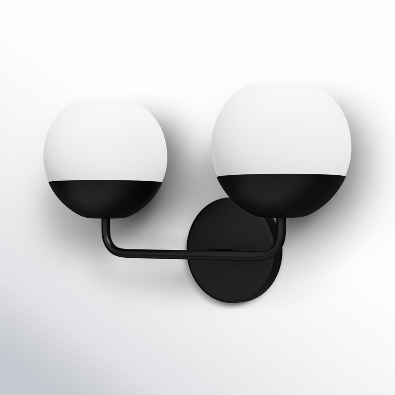 Avoca 2 Light Frosted Dimmable Vanity Light, Midnight Black
