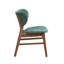 Ensemble de 2 chaises d'appoint rembourrées pour salle à manger avec tissu vert et pieds en bois naturel