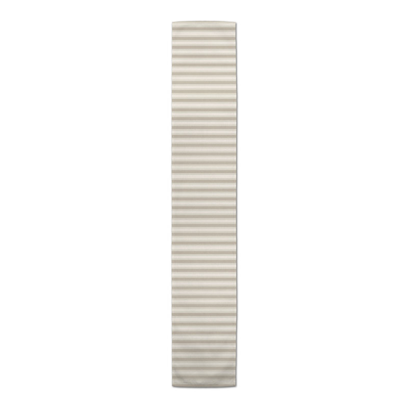 Rectangular Striped Table Runner, 72" x 16", Tan