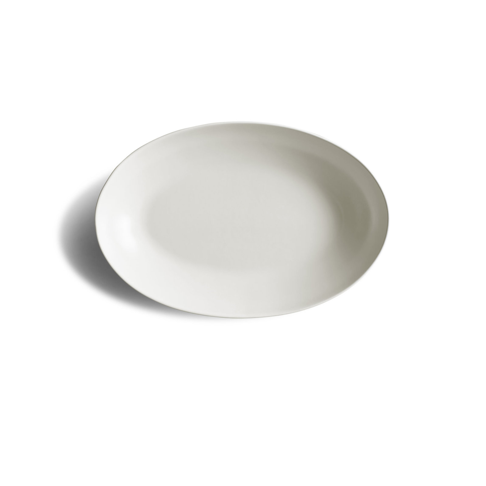 Ceramic Low Oval Serving Bowl, Beige