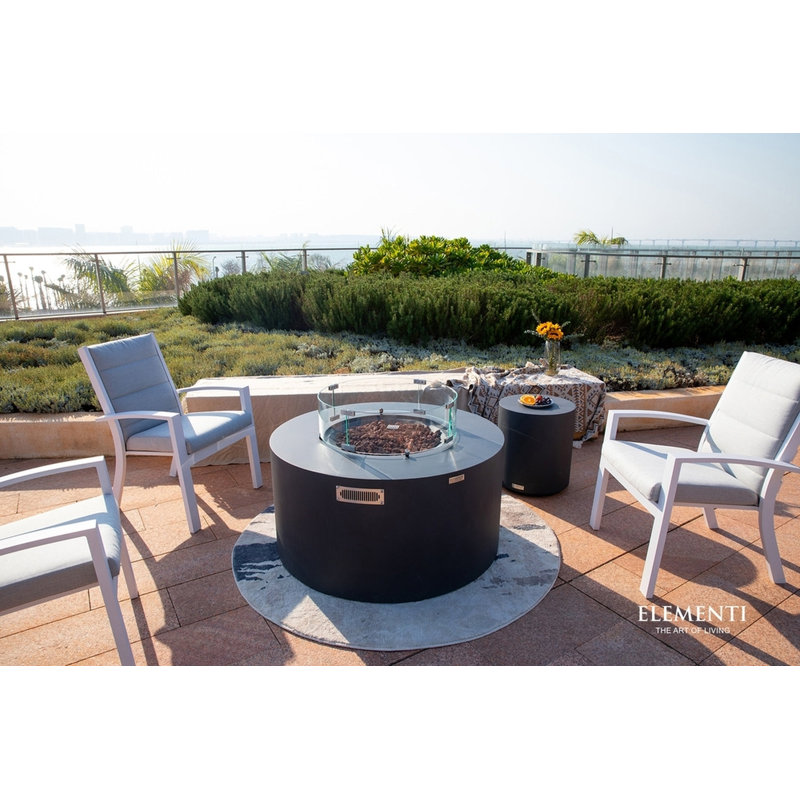 Sol Living Pacaya Propane Fire Pit For Outside Outdoor Firepit Table With Internal Tank Holder Firepit Concrete Round Fire Table Patio Heater Fireplace 45,000 Btus - 43 X 43 Inches