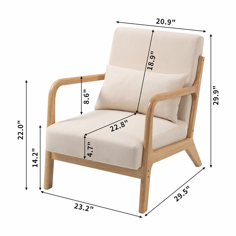 Fauteuil de 23,2 po de large Homa