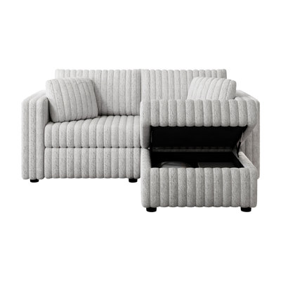 Gray 75.6" Modular With Hydraulic Mechanism. Extraordinarily Relaxing & Stylish. For Bedroom And Living Space. 3, Metal Frame, Foam Filler. Microfiber Upholstery. Modern Flair Function. Exceptionally